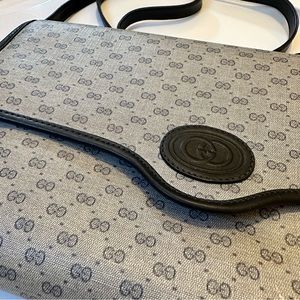 📣 SOLD 📣 Gucci Navy Monogram Leather Crossbody